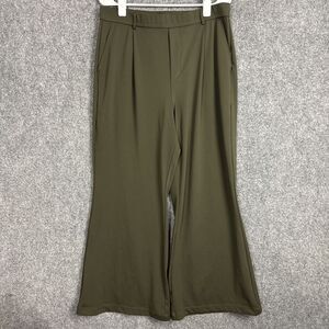 Halara Flex Pants Womens Size XL Green  High Waist Pocket Flare